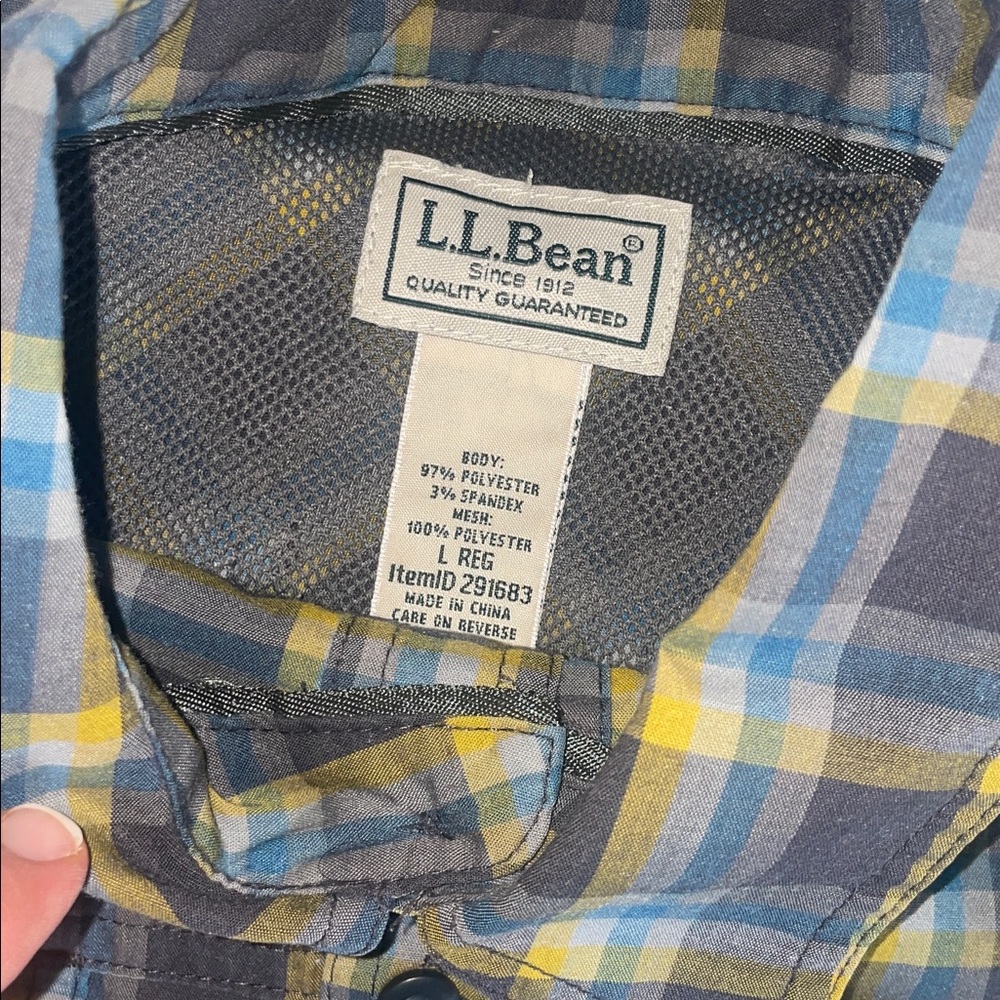 L.L. Bean Blue and Yellow Plaid Shirt